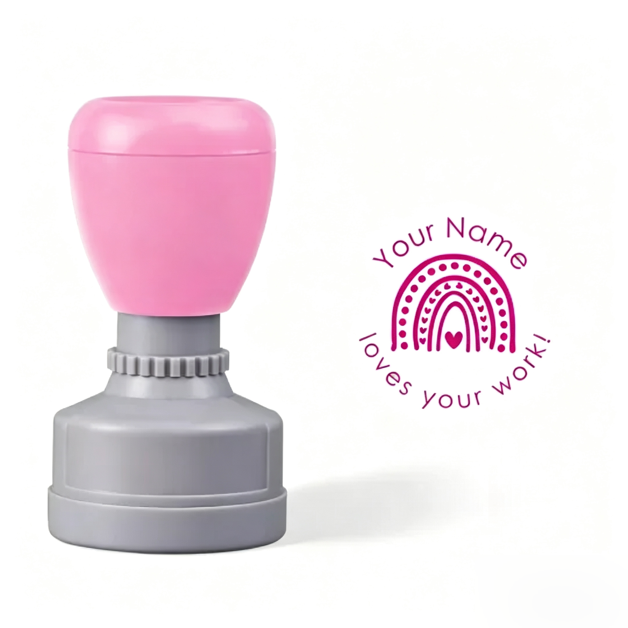 Personalized Loves Your Work Teacher Stamp