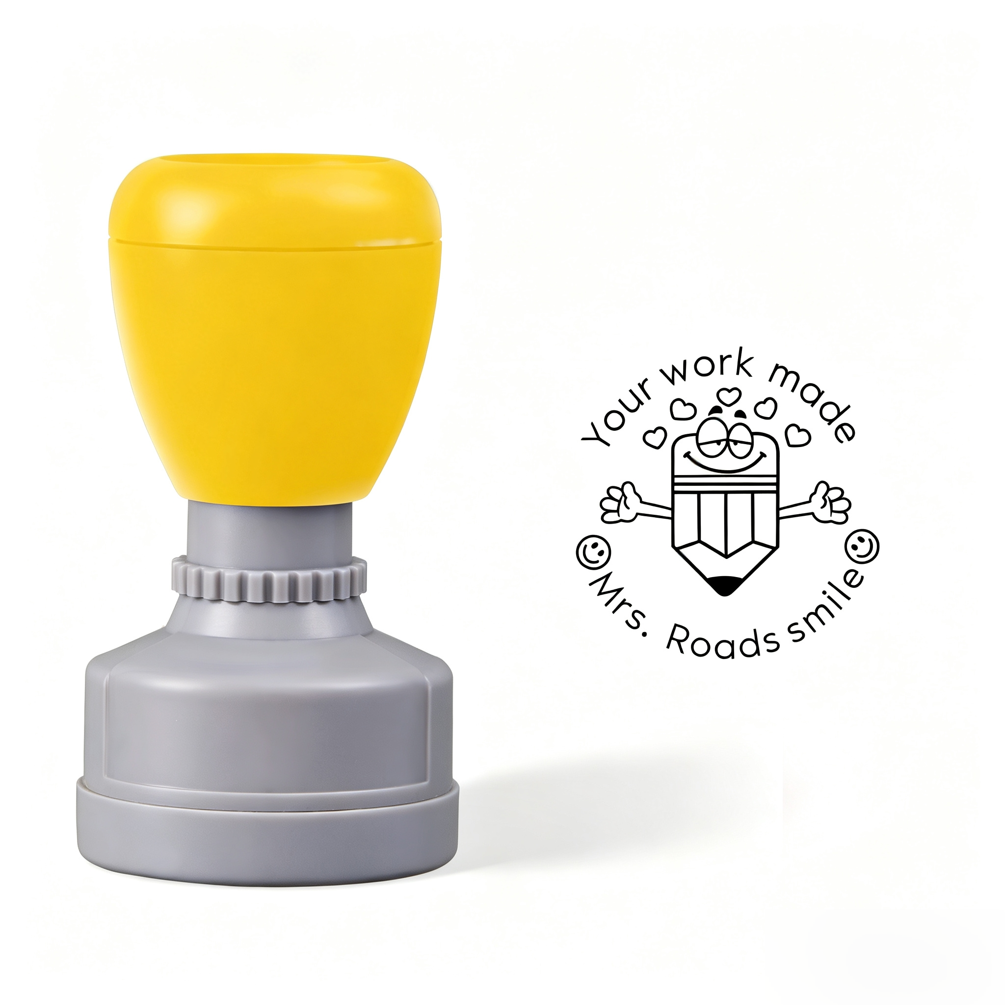Personalized Your Work Made Me Smile Teacher Stamp