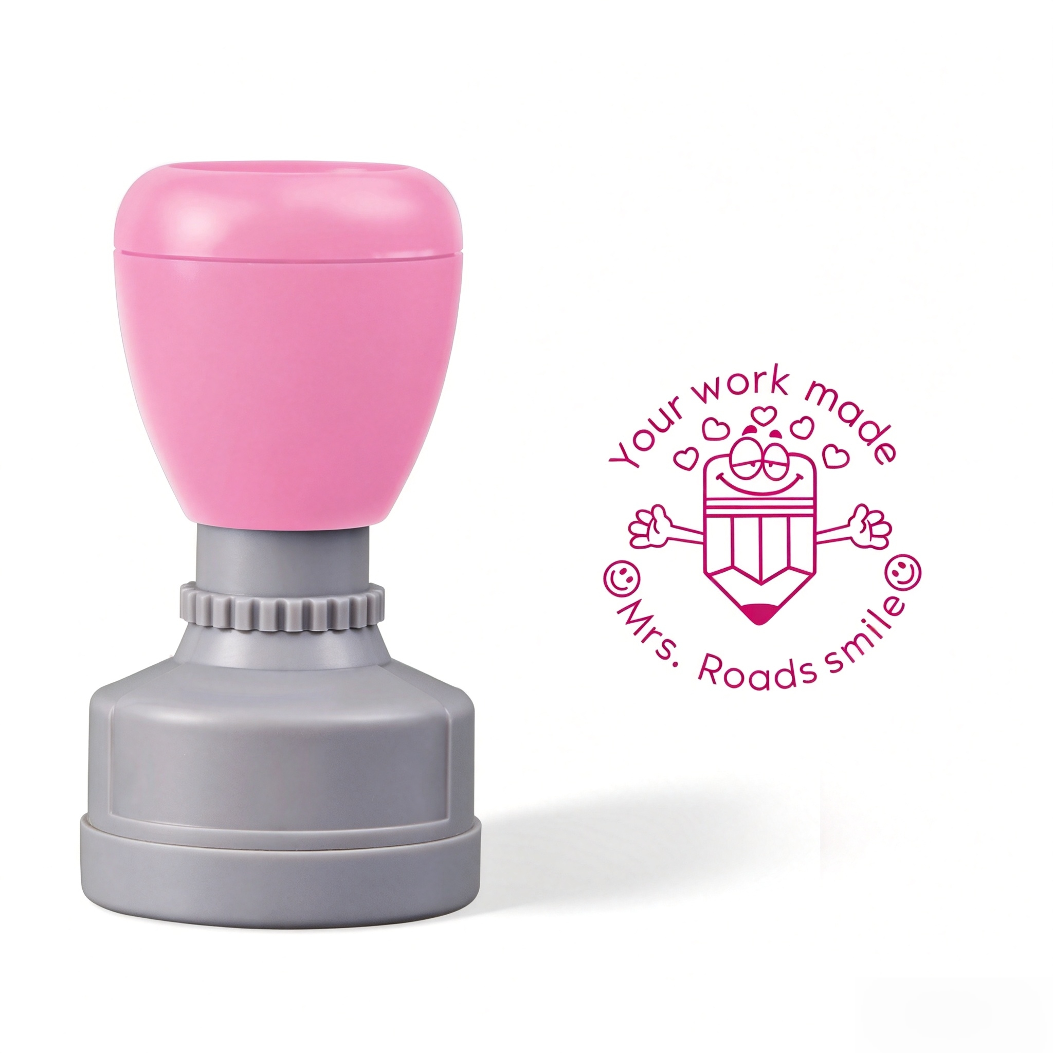 Personalized Your Work Made Me Smile Teacher Stamp