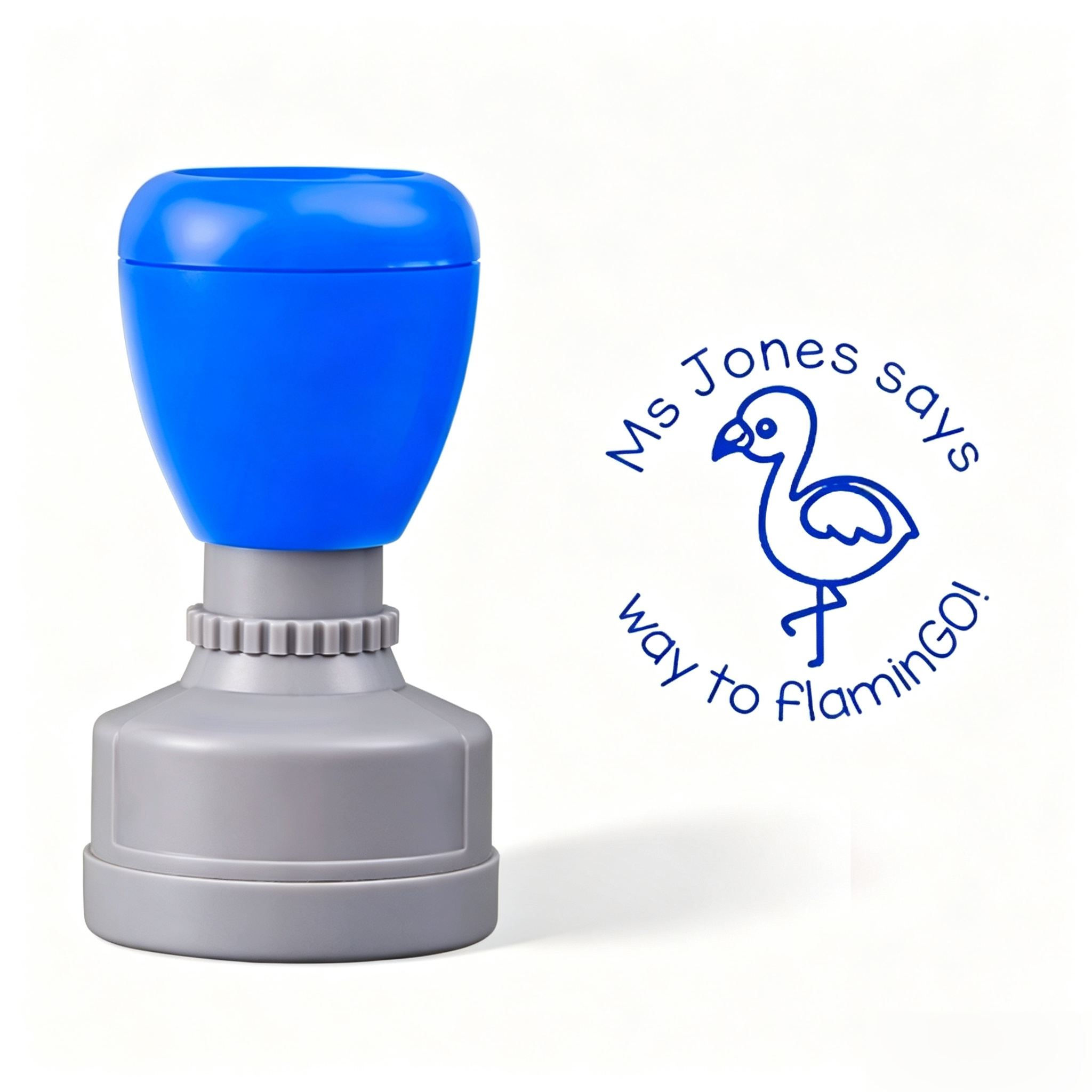 Personalized Way To Flamingo Teacher Stamp