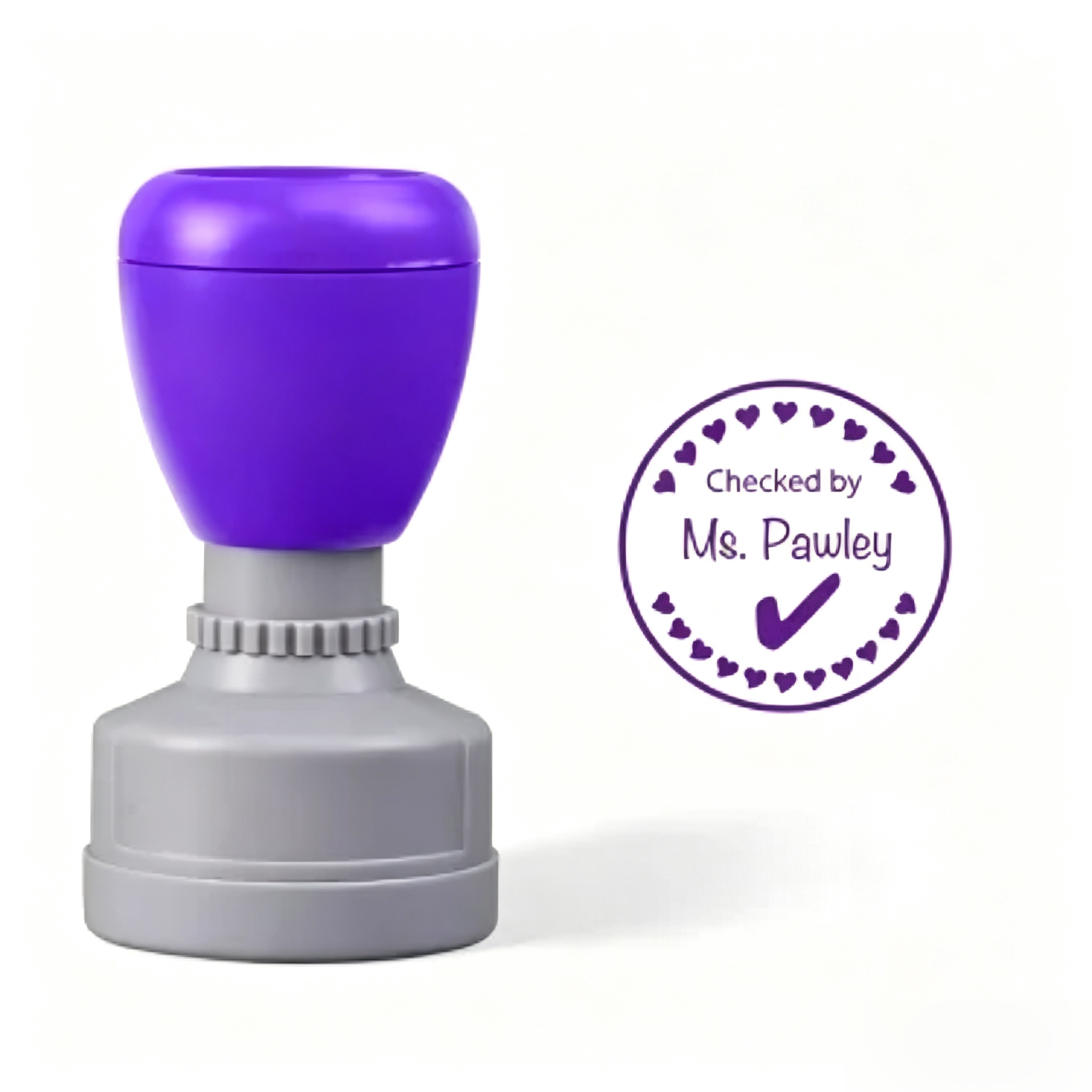 Personalized Checked By Name Teacher Stamp