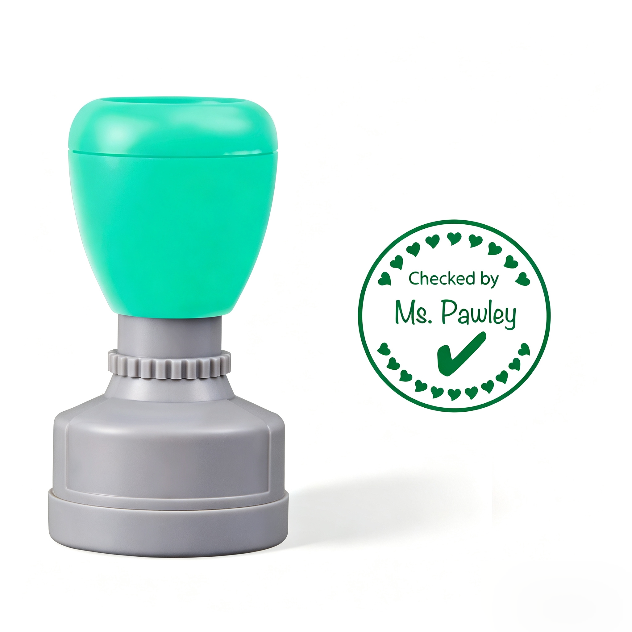 Personalized Checked By Name Teacher Stamp