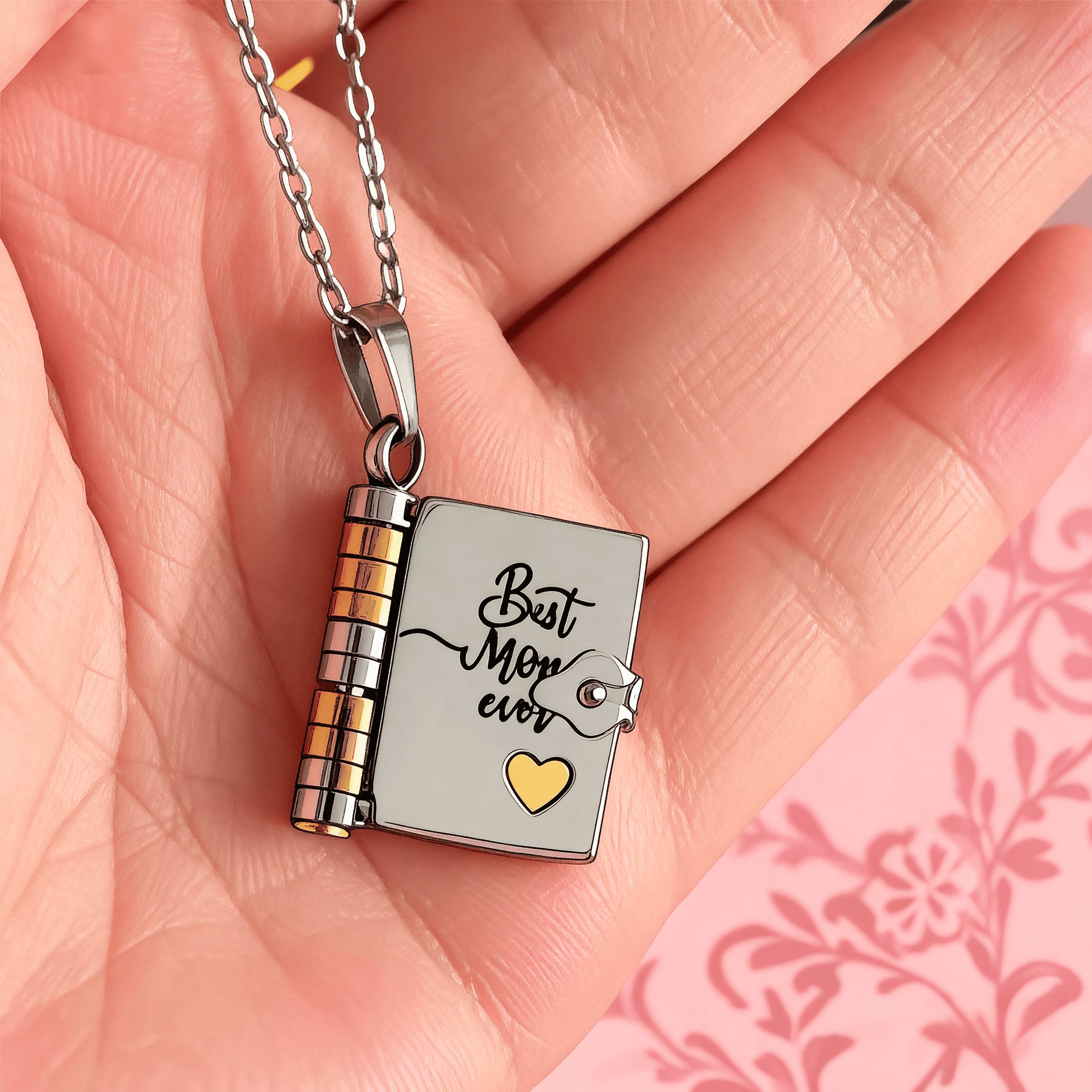 Custom "Best Mom Ever" Locket Necklace Personalized To My Incredible Mom Locket Necklace Best Mom Ever Book Necklace Gifts to Mom - aiprintlab