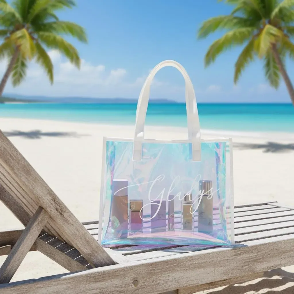 Personalized Beach Bag Custom Name Clear PVC Tote Bag Bridesmaid Totes Bag Bridesmaid Gifts  Gifts for Her
