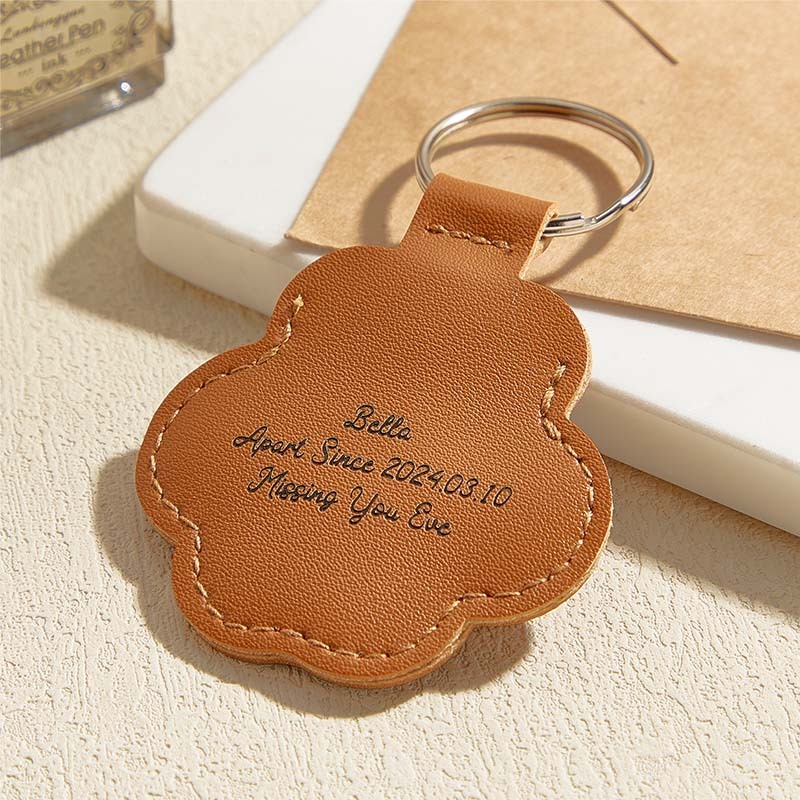 Personalized Leather Pet Hair Memorial Keychain Custom Pet Fur Keepsake Pet Loss Gift Dog Cat Remembrance Keyring - aiprintlab