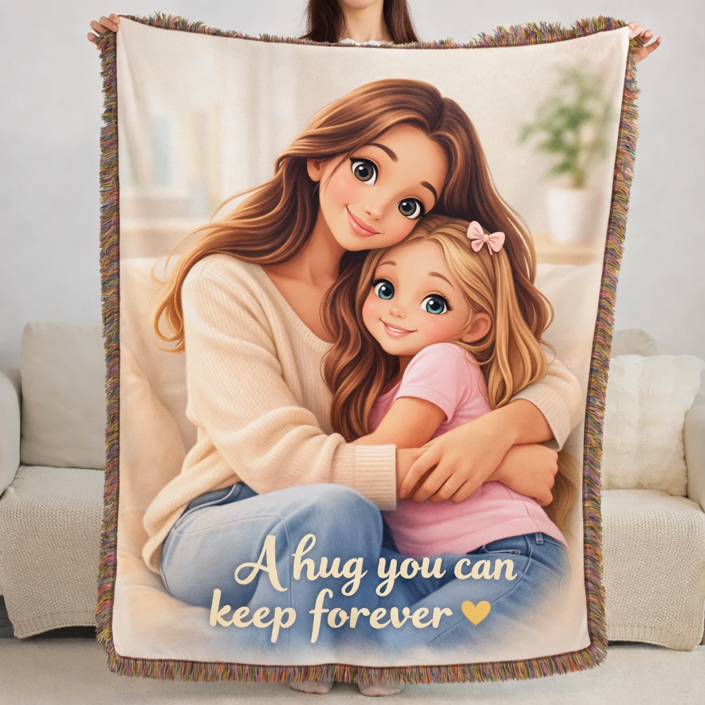 Custom Anime Photo Flannel Blanket Personalized Photo Cartoon Art Blanket Turn Your Photo into Cartoon Style Blanket Mother's Day Gift
