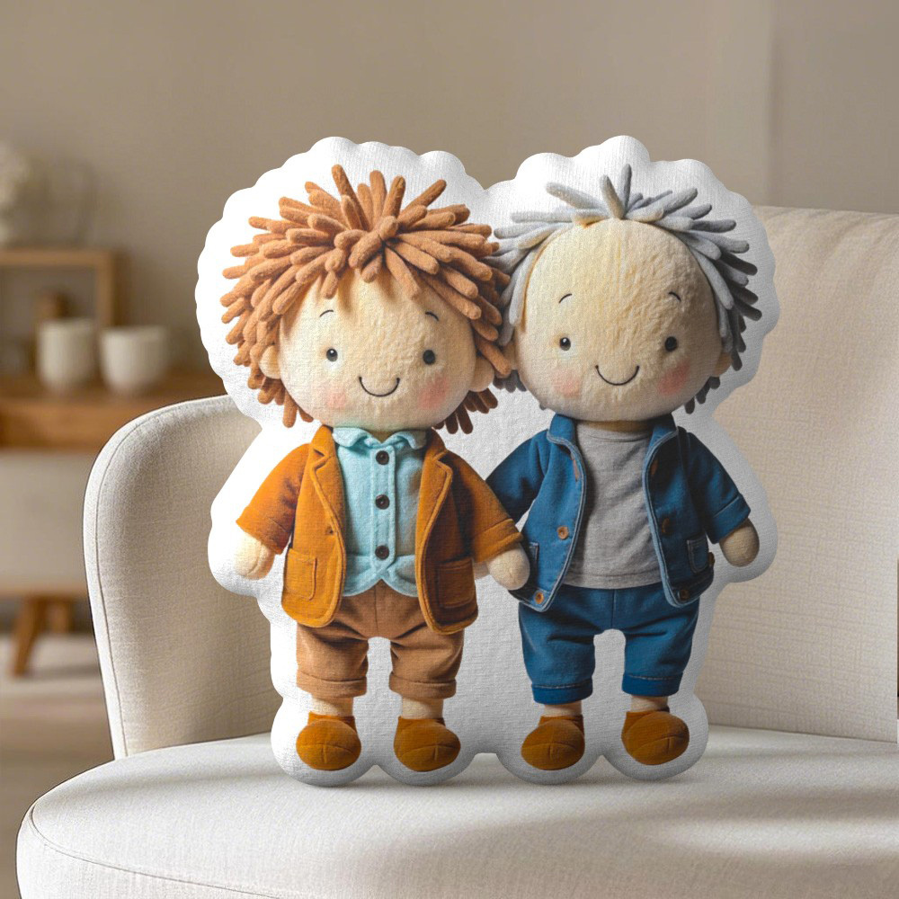 Personalized Photo Plush Doll Pillow Mini Me Plush Pillows Gifts for Dad
