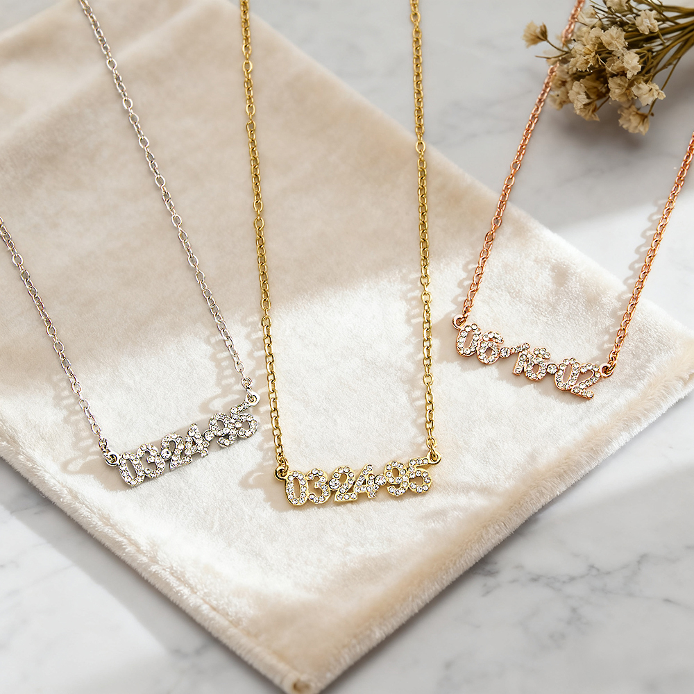 Personalized Date Necklaces Custom Anniversary Date Bracelet for Her  Minimalist Engraved Date Necklaces For Valentine's Day Gifts For Her - aiprintlab