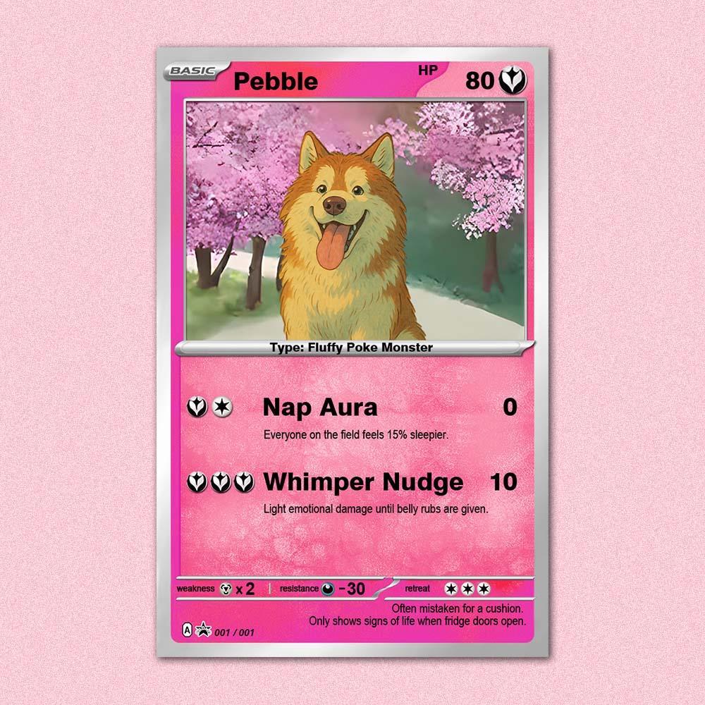 Custom POKE Pet Card from Photo - Personalized Cartoon Gift for Cat Lovers - Funny Poke Style Poster - aiprintlab