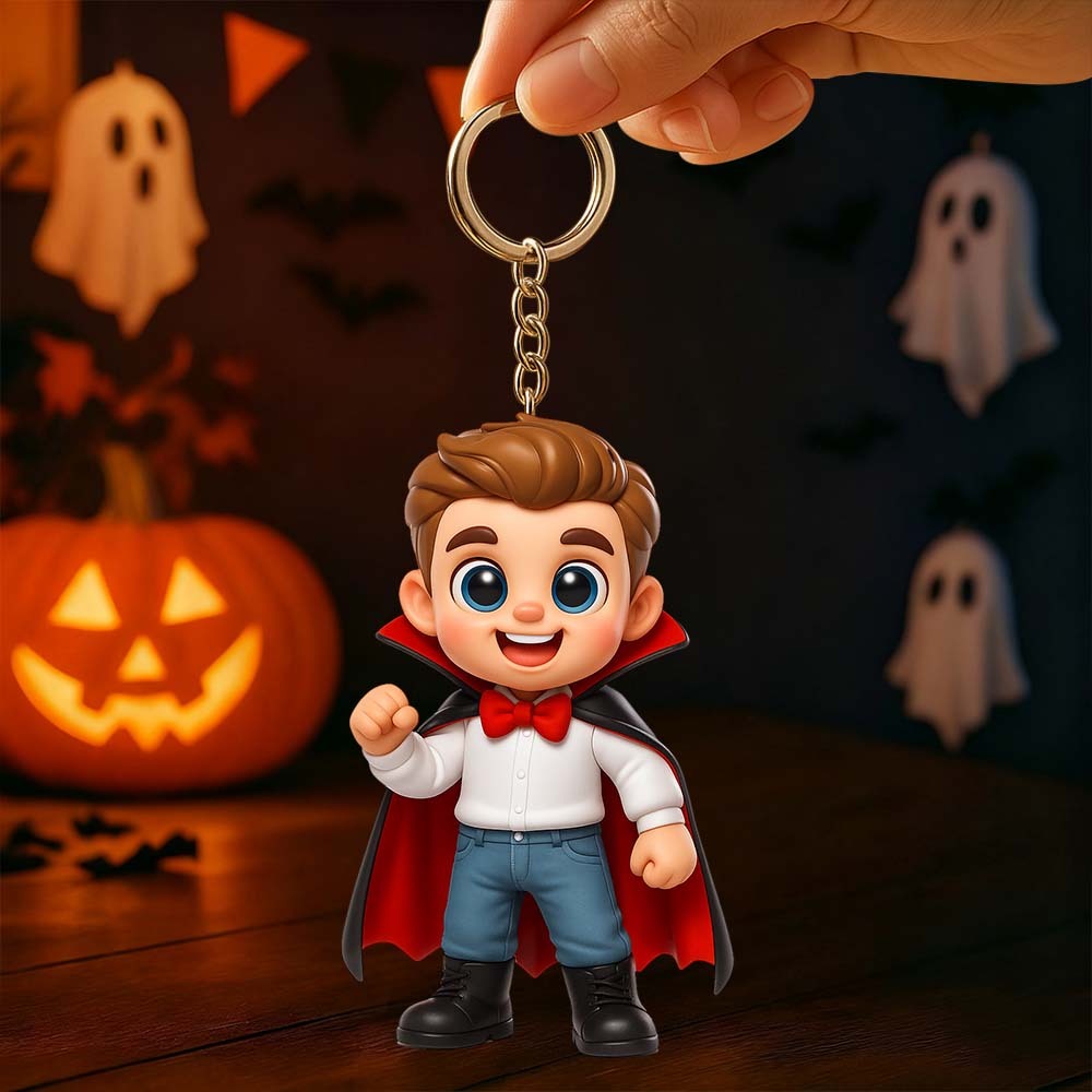 Custom 3D Figurine Keychain Halloween Family Trick or Treat Gift Gift Idea for Children - aiprintlab