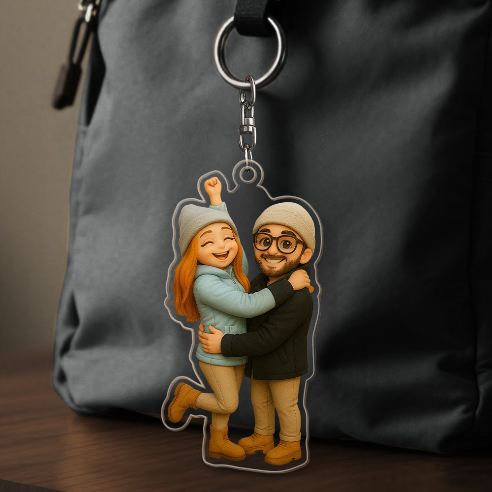 Personalized Acrylic Cartoon Keychain Custom Figure Keychain Photo Bag Charm Unique Keepsake Gift For Girlfriend Anniversary Birthday Gift - aiprintlab