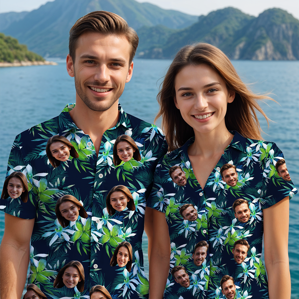 Emerald Blossom - Custom Women Hawaiian Shirt - aiprintlab