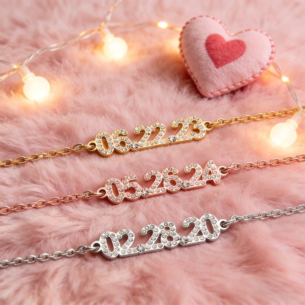 Personalized Date Bracelet Custom Anniversary Date Bracelet for Her  Minimalist Engraved Date Bracelet Meaningful Valentine’s Day Gift - aiprintlab