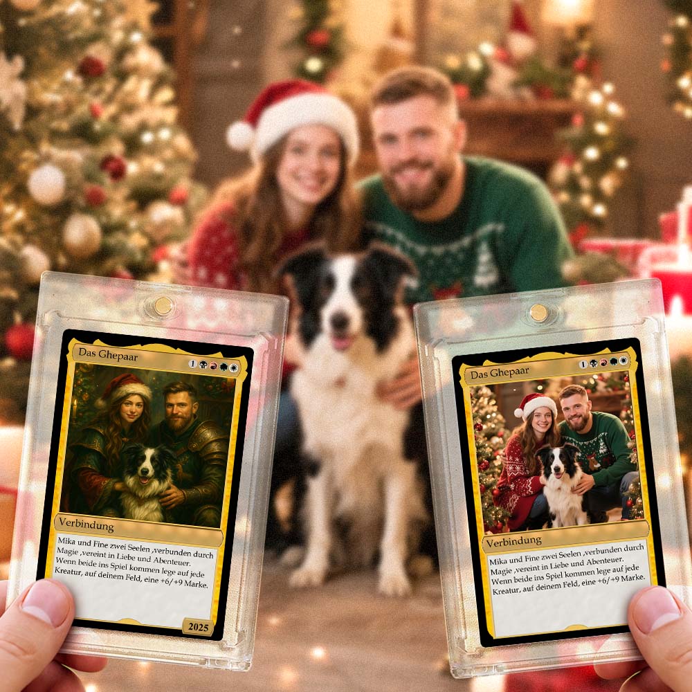 Custom Trading Card Merry Christmas Present for Lover Turn Your Photo into a Unique Collectible Pixel Man Style Card Xmas Gift Idea - aiprintlab