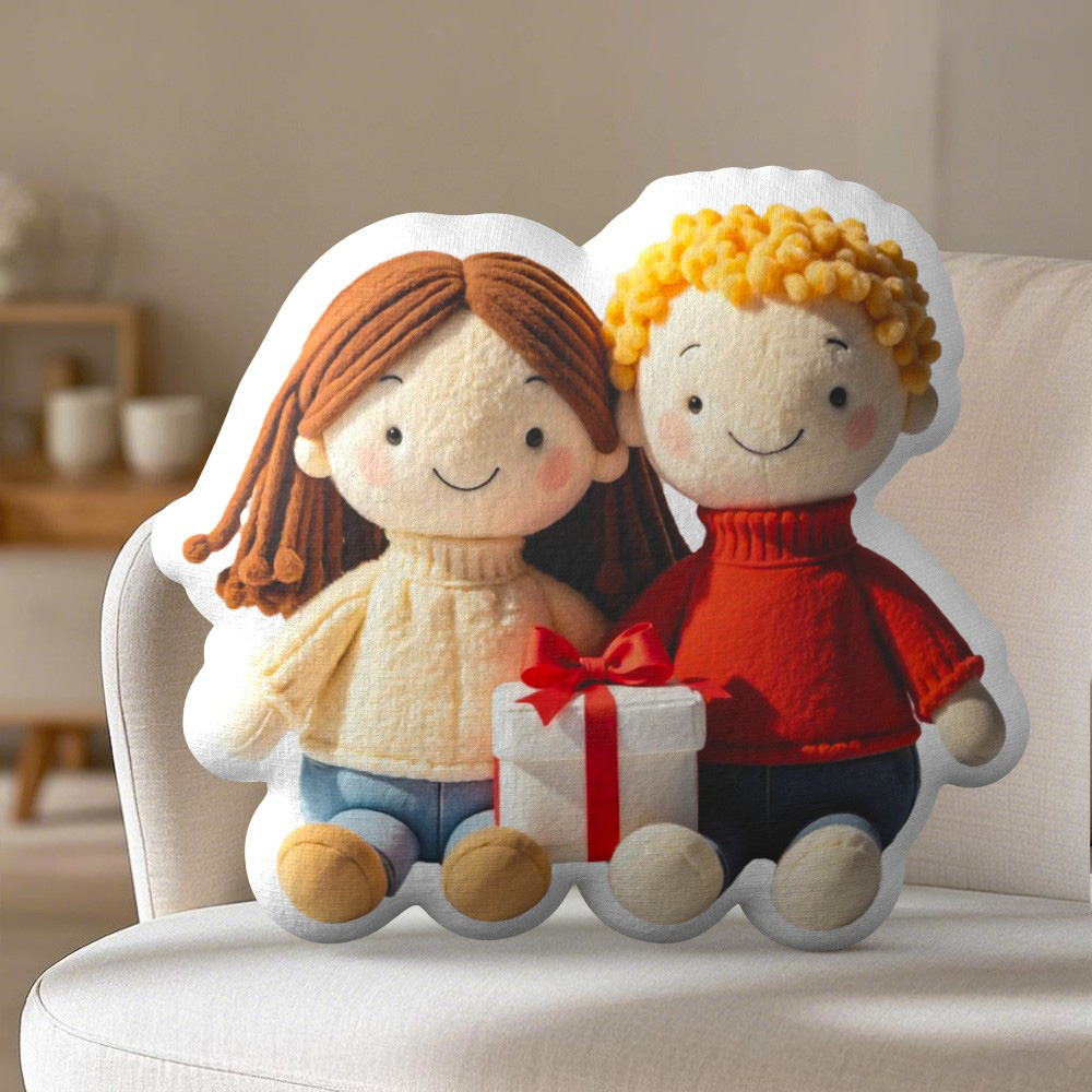Personalized Photo Plush Doll Pillow Mini Me Plush Pillows Gifts for Couple