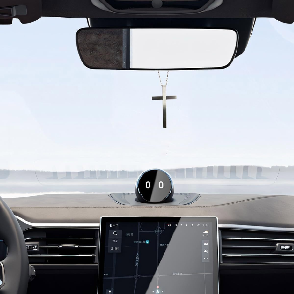 Self Defense Cross Necklace, 21 inch Chain, Stainless Steel Hidden Protection Tool with Safety Lock - aiprintlab