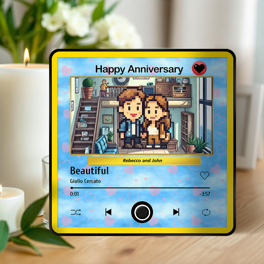 Custom Cartoon Dad Photo Fridge Magnet Music Can Be Played Without Cell Phone Music Photo Fridge Magnet Decoration for Lover - GiftlabUS