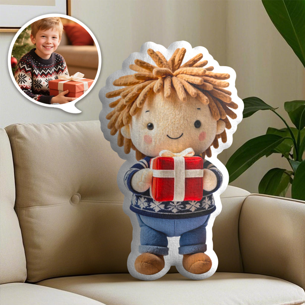 Personalized Photo Plush Doll Pillow Mini Me Plush Pillows Gifts for Christmas