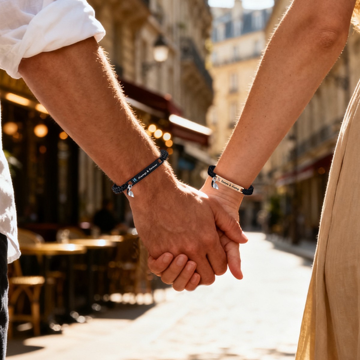 Valentine's Day Gifts Magnetic Couple Bracelet Set Custom Name Magnet Heart Matching Set Personalized Matching Half Heart Charm Bracelets - aiprintlab