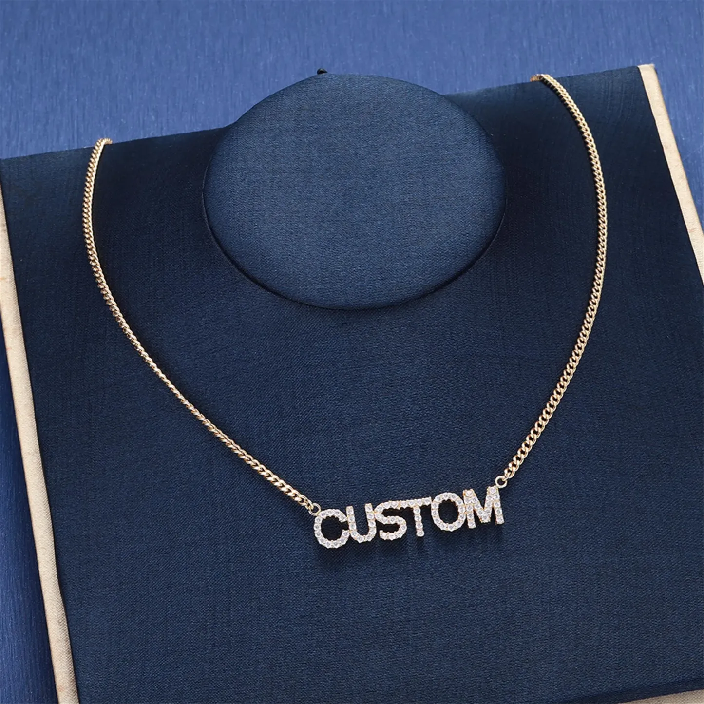 Personalized Iced Out Name Necklace for Women Custom Sparkling Nameplate Necklace Diamond Name Necklace Valentine's Day Gift - aiprintlab