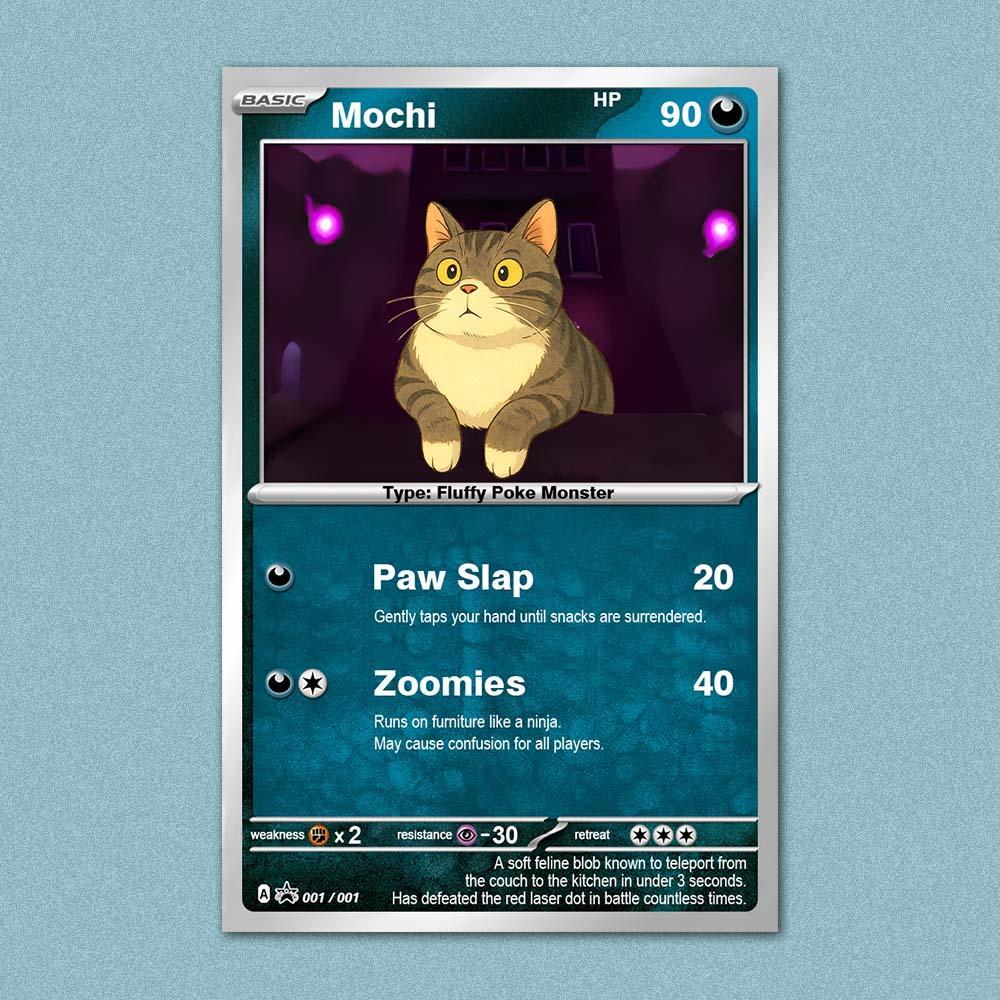 Custom POKE Pet Card from Photo - Personalized Cartoon Gift for Cat Lovers - Funny Poke Style Poster - aiprintlab