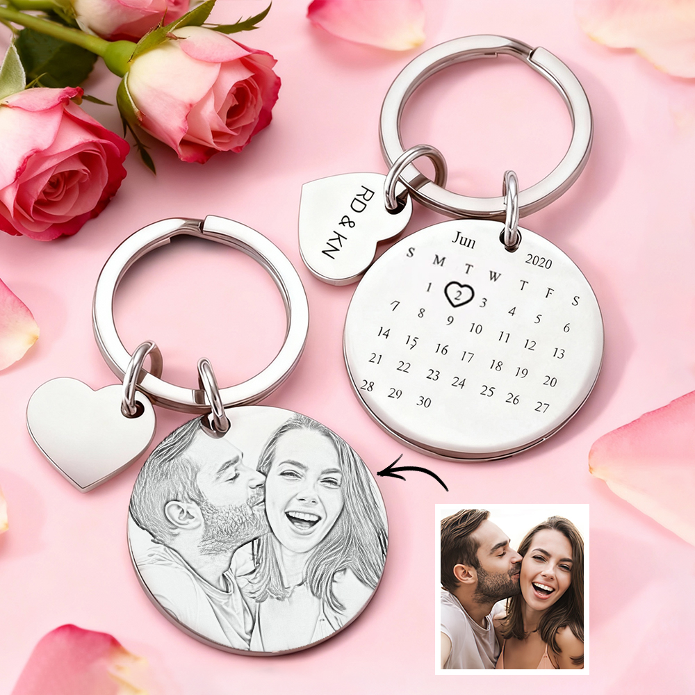 Custom Significant Date Keychain – Romantic Personalized Gift for Couples - aiprintlab