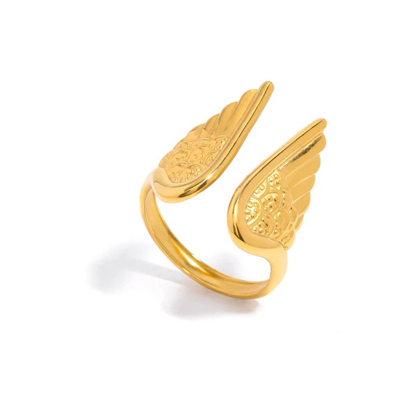 Guardian Wings Ring Adjustable Angel Wings Protection Jewelry Elegant Angel Wing Ring Gift for Empowerment and Love - aiprintlab