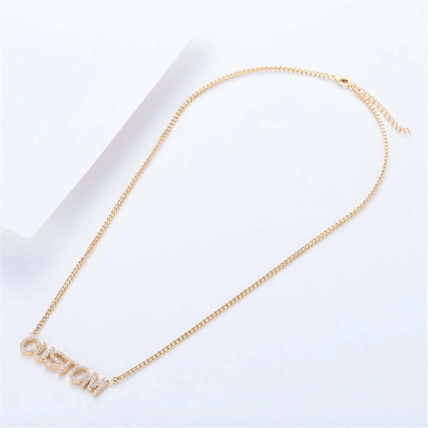 Personalized Iced Out Name Necklace for Women Custom Sparkling Nameplate Necklace Diamond Name Necklace Valentine's Day Gift - aiprintlab