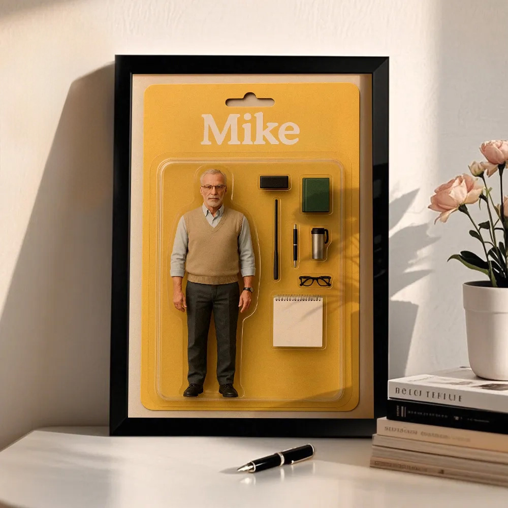 Custom Action Figure Portraits Flat Frame | Personalized Toy Box Art | Custom Photo Frame Decorations