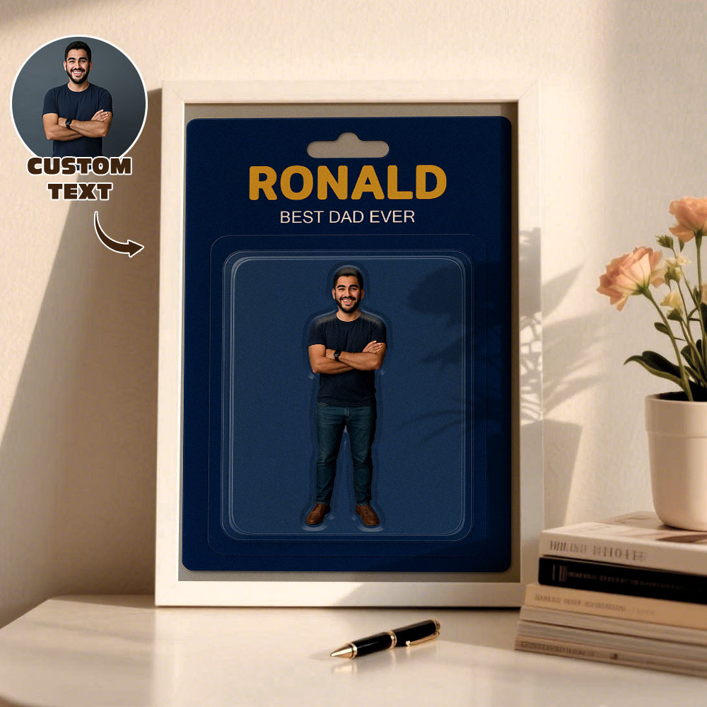 Father Custom Activity Character Portrait Personalized Toy Box Art 2D Custom Photo Frame Decoration Gift for Dad