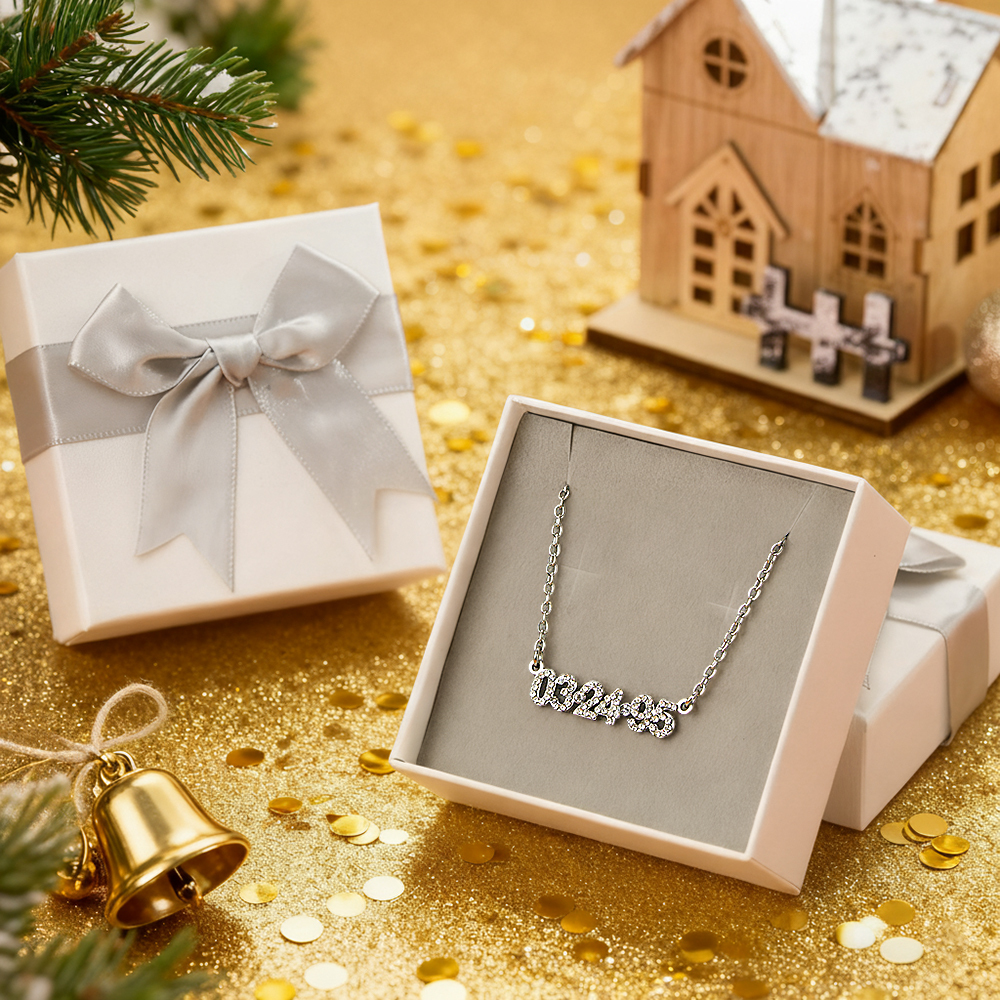 Custom Anniversary Date Necklaces for Her  Minimalist Necklaces Engraved Date  For Valentine's Day Gifts For Girlfriend - aiprintlab