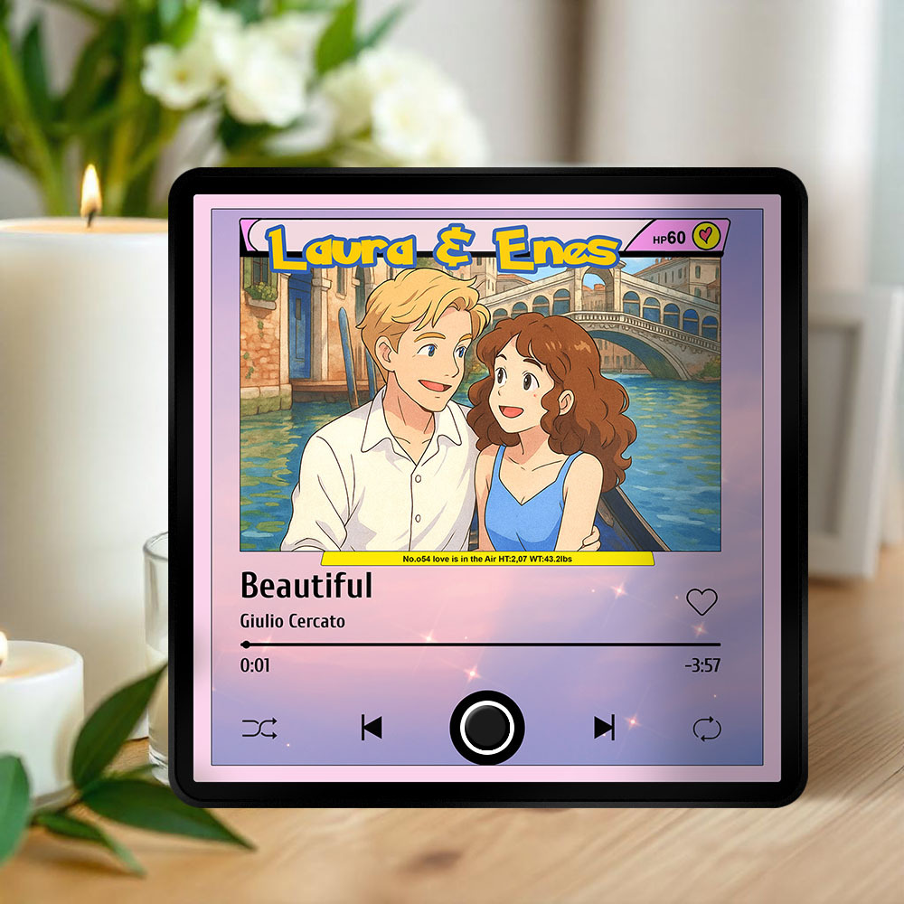 Custom Cartoon Dad Photo Fridge Magnet Music Can Be Played Without Cell Phone Music Photo Fridge Magnet Decoration for Lover - GiftlabUS