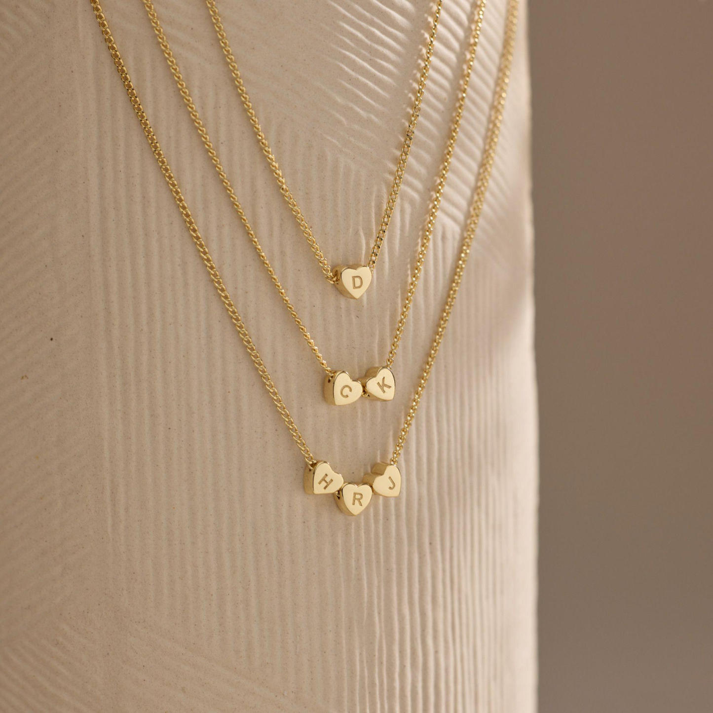 Personalized Initial Heart Necklace Custom Couple's Initial Heart Necklace Family or Lovers Initial Necklace Gifts for Her - aiprintlab