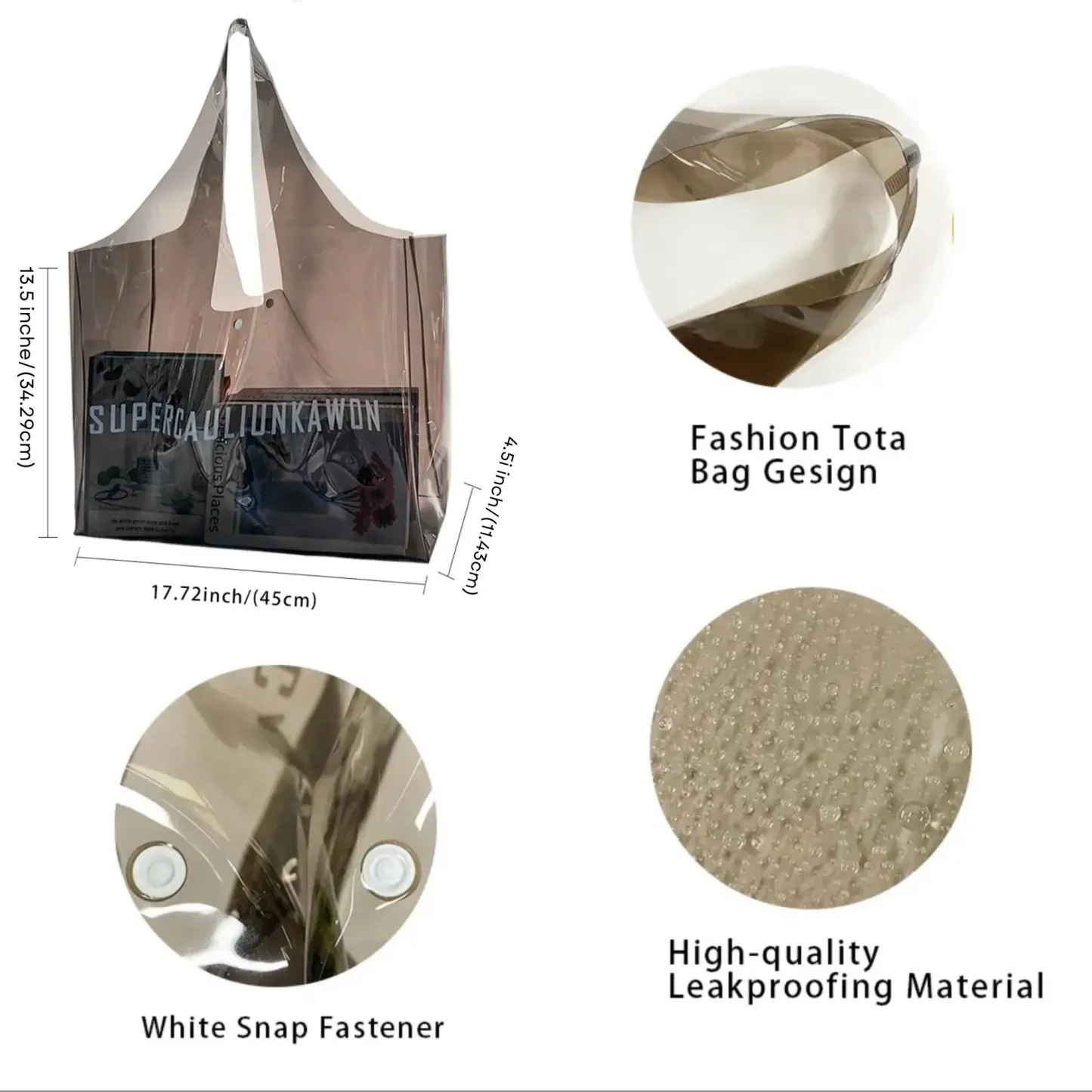 Personalized Clear Jelly Bag Custom Name Transparent Handbag Minimalist Clear Bag Gifts for Her