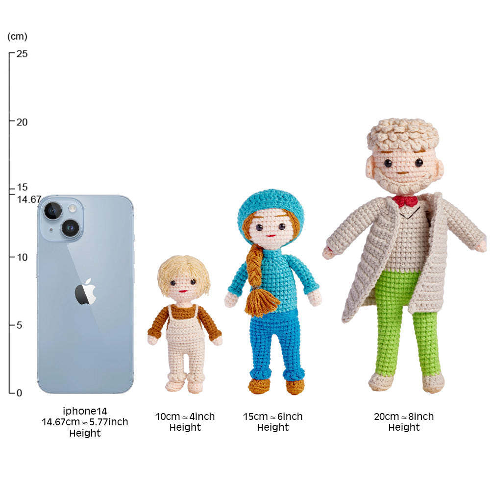 Personalized Crochet Gift Portrait Look Alike Doll Personalized Amigurumi Doll Ooak Mini Me Doll Personalized Doll Gift for Grandpa - aiprintlab