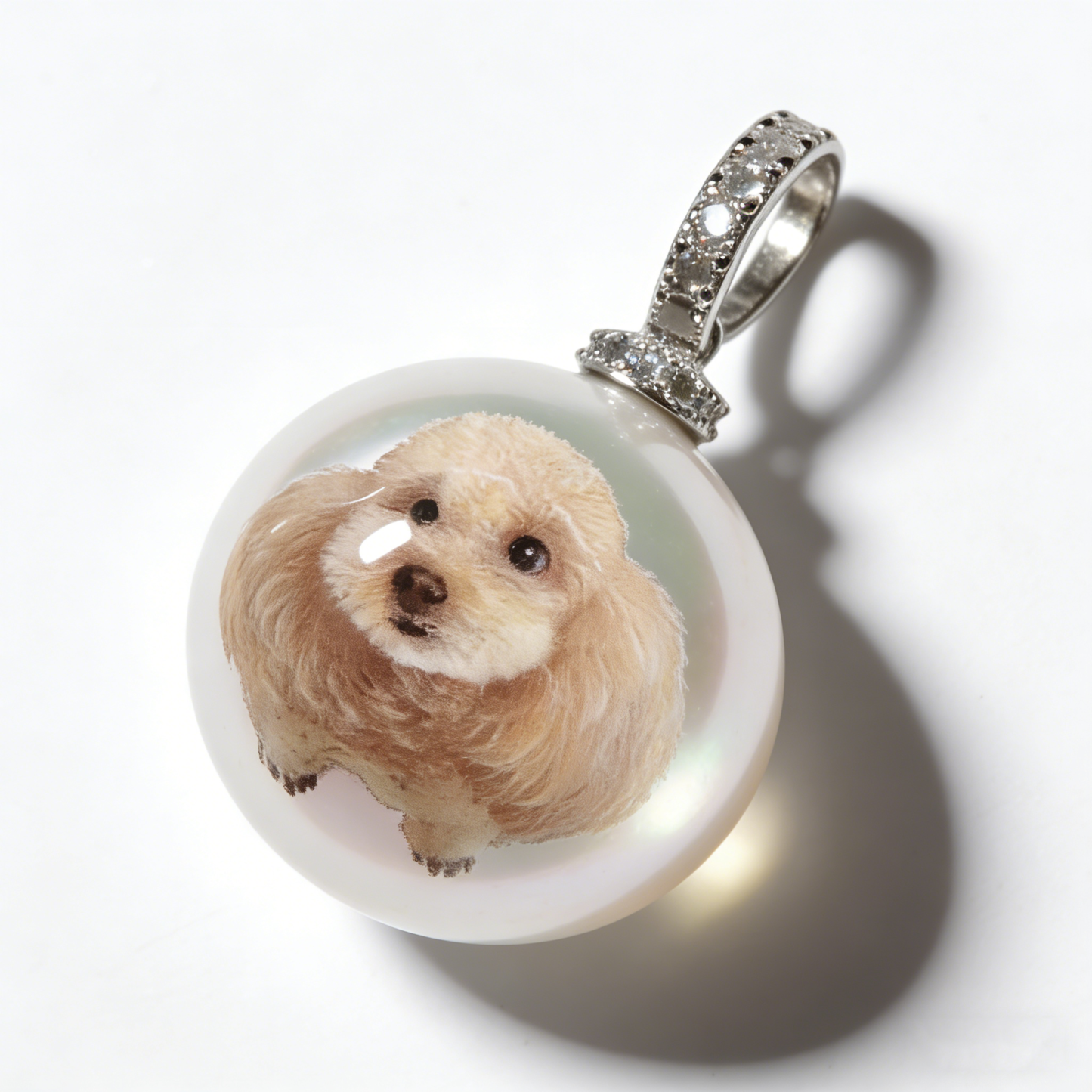 Custom Pet Photo Pearl Necklace Personalized Pet Portrait Pearl Chain Can Be Adjustable Pendant Necklace Natural Pearl Jewelry Gift For Pet Lovers - aiprintlab