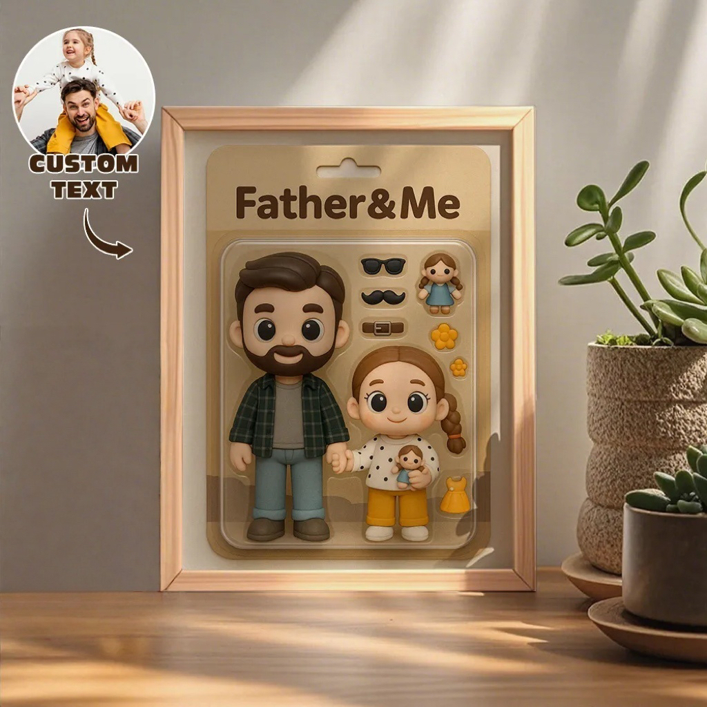 Custom Action Figure Portraits Flat Frame | Personalized Toy Box Art | Custom Photo Frame Decorations