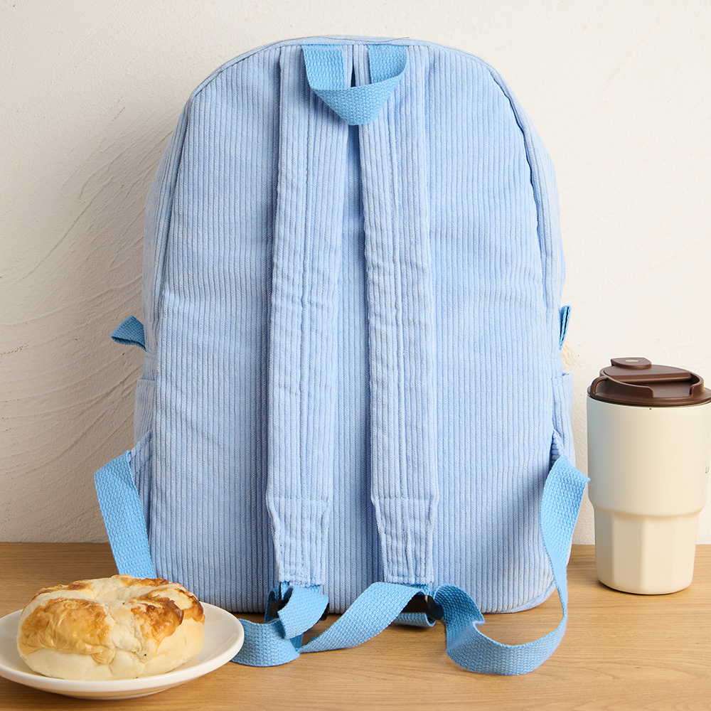 Handmade Corduroy Backpack: Personalized Embroidered School Bags for Kids and Toddlers