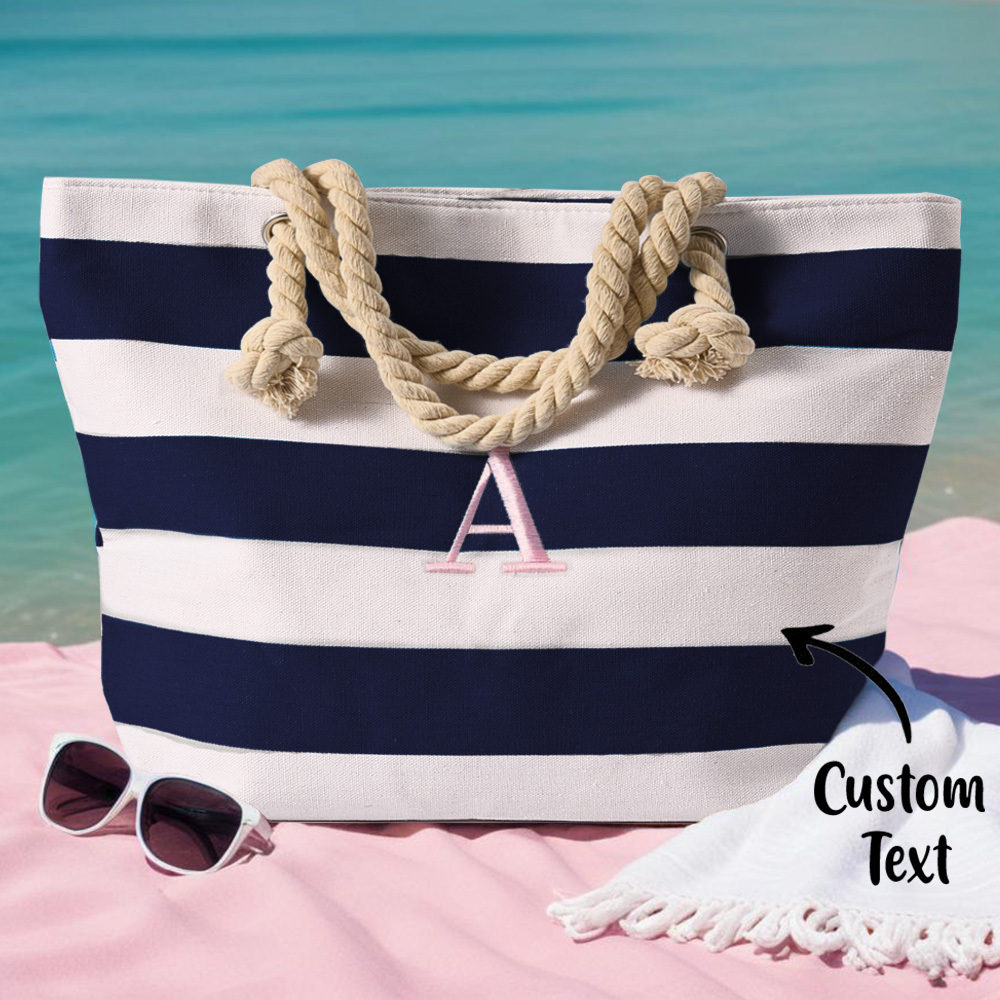 Personalized Embroidered Beach Bag, Bridesmaid Gift Custom Name Tote Bag, Bridal Party Gift Bag, Monogrammed Beach Tote, Bride's Babe Gift Ideas