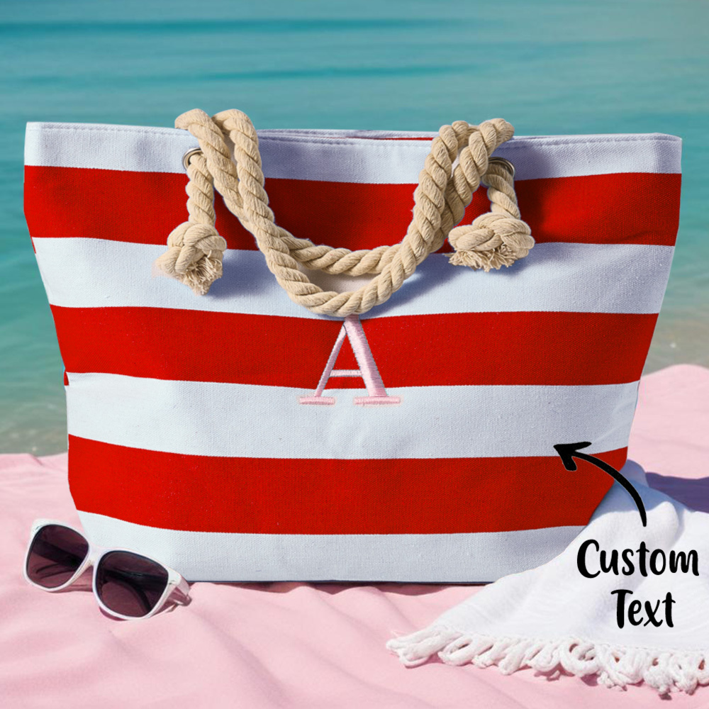 Personalized Embroidered Beach Bag, Bridesmaid Gift Custom Name Tote Bag, Bridal Party Gift Bag, Monogrammed Beach Tote, Bride's Babe Gift Ideas