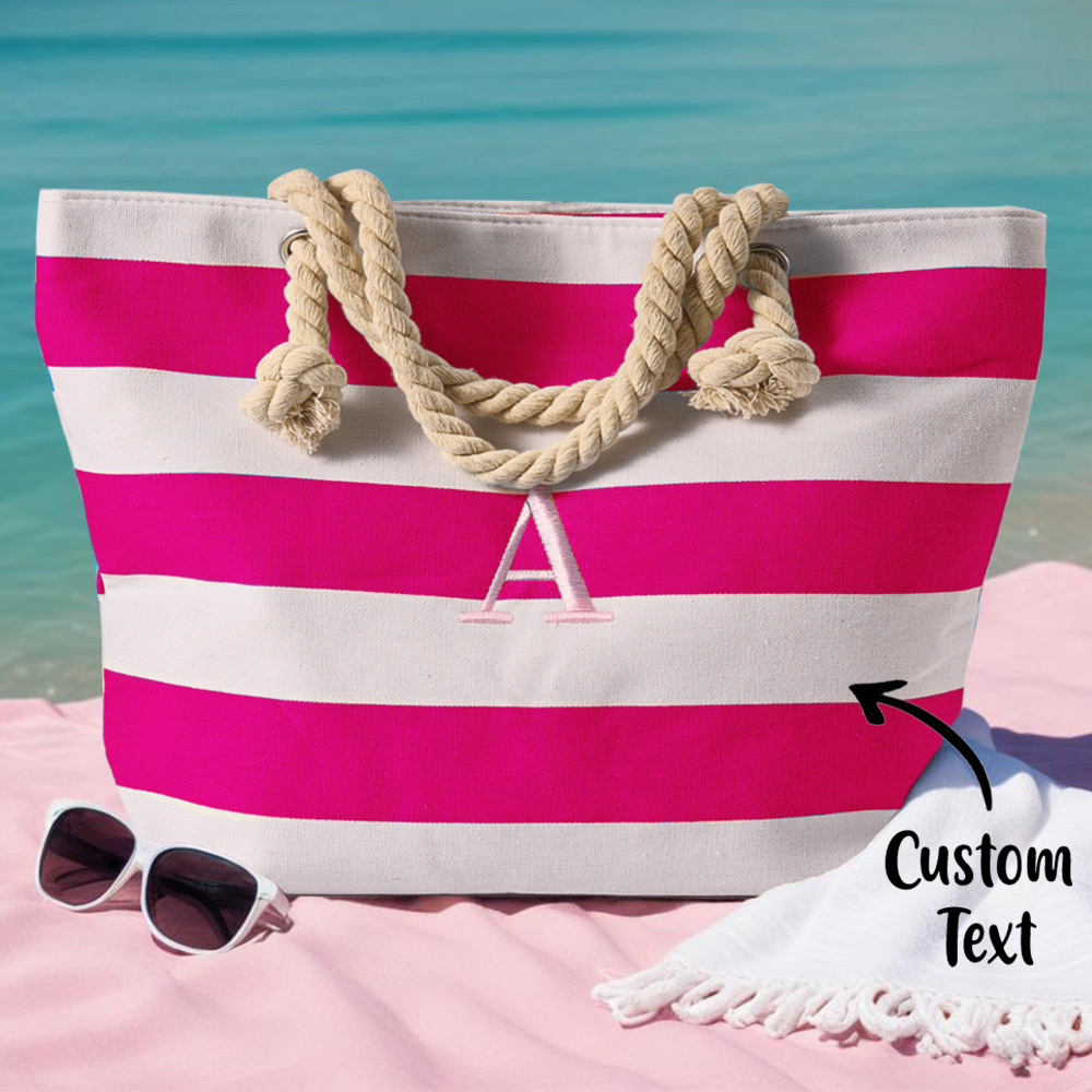 Personalized Embroidered Beach Bag, Bridesmaid Gift Custom Name Tote Bag, Bridal Party Gift Bag, Monogrammed Beach Tote, Bride's Babe Gift Ideas