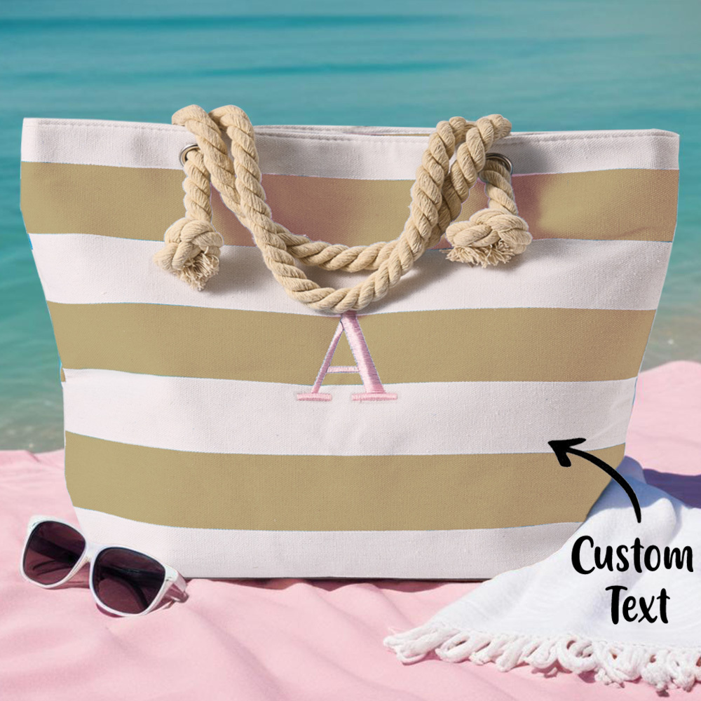 Personalized Embroidered Beach Bag, Bridesmaid Gift Custom Name Tote Bag, Bridal Party Gift Bag, Monogrammed Beach Tote, Bride's Babe Gift Ideas