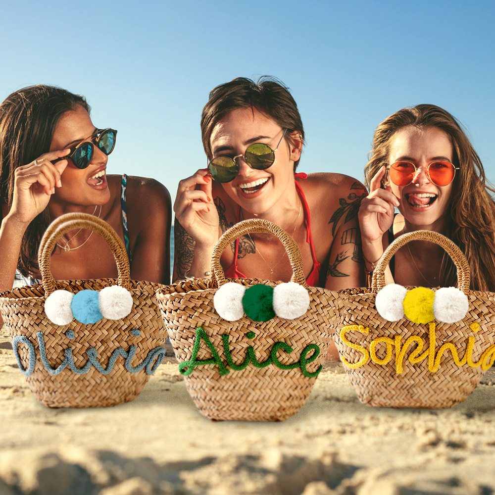 PERSONALIZED straw moroccan basket,bridal shower bags,customized straw bags,custom beach bag,straw tote,embroidered bags