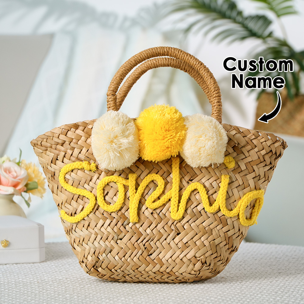 PERSONALIZED straw moroccan basket,bridal shower bags,customized straw bags,custom beach bag,straw tote,embroidered bags