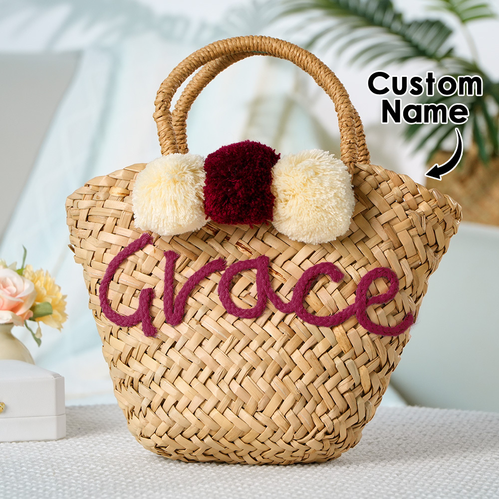 PERSONALIZED straw moroccan basket,bridal shower bags,customized straw bags,custom beach bag,straw tote,embroidered bags