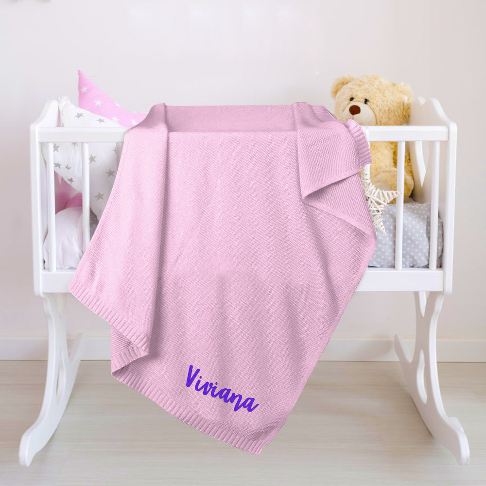 Custom Baby Blanket Embroidered Name Stroller Blanket for Newborn Baby Gift - Get Photo Blanket