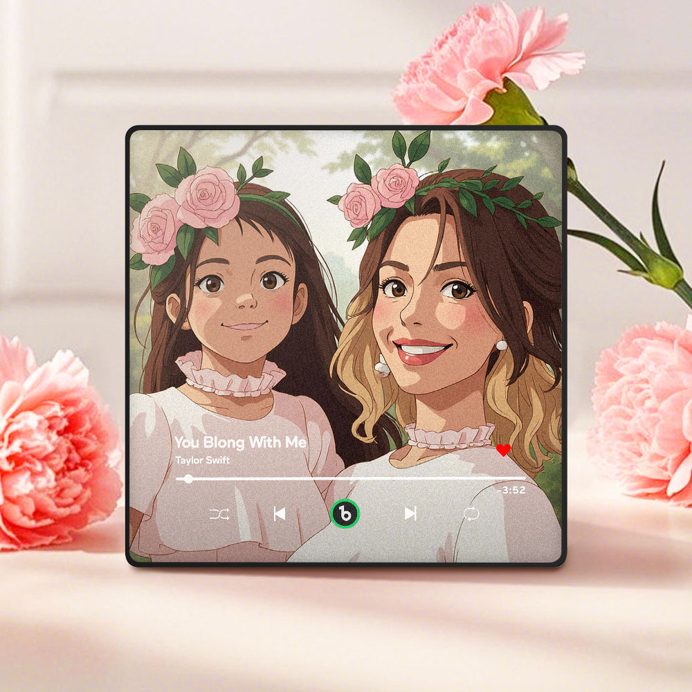 Custom Gibli-style Music Fridge Magnet and Photo with Colorful Frame Music Wall Photo Sticker Music Movement That Can Be Played