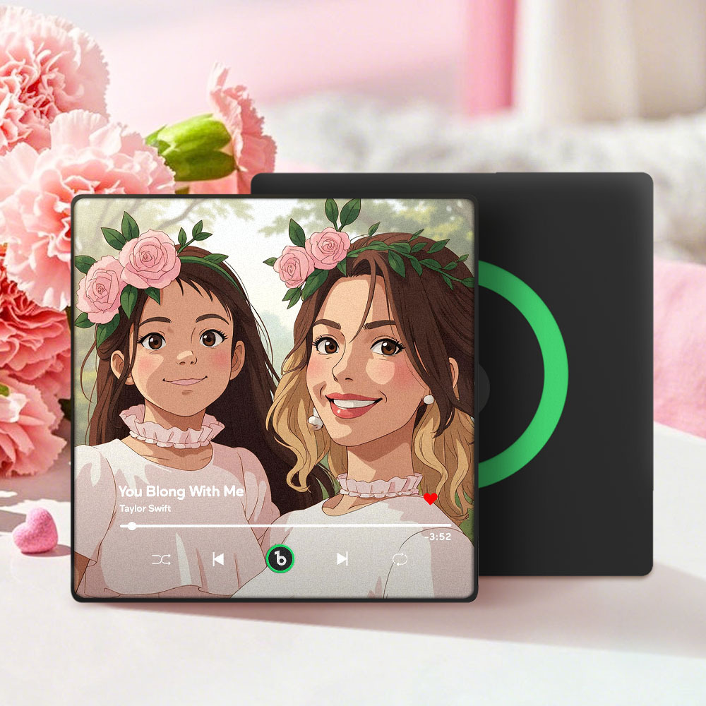 Custom Gibli-style Music Fridge Magnet and Photo with Colorful Frame M