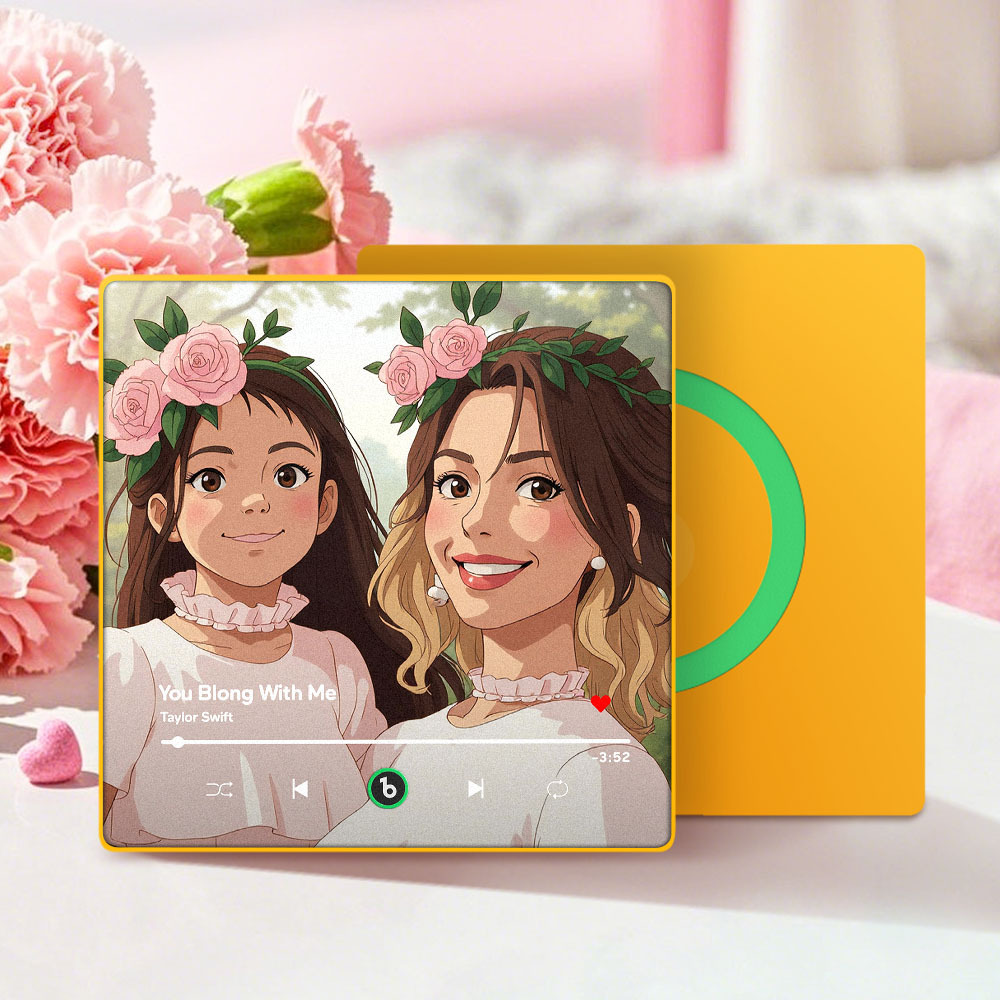 Custom Gibli-style Music Fridge Magnet and Photo with Colorful Frame Music Wall Photo Sticker Music Movement That Can Be Played