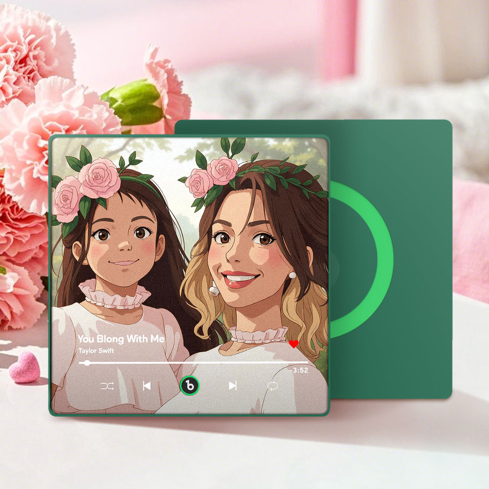 Custom Gibli-style Music Fridge Magnet and Photo with Colorful Frame Music Wall Photo Sticker Music Movement That Can Be Played